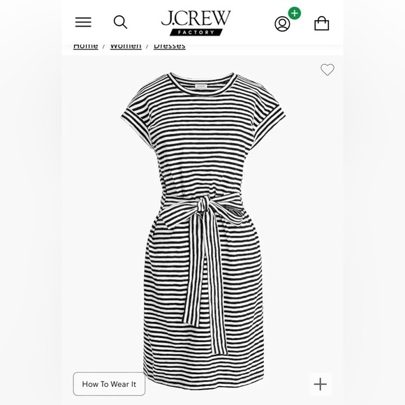 J. Crew Dresses & Skirts - J Crew Short-sleeve striped tie-waist T-shirt dress Black and white size Small